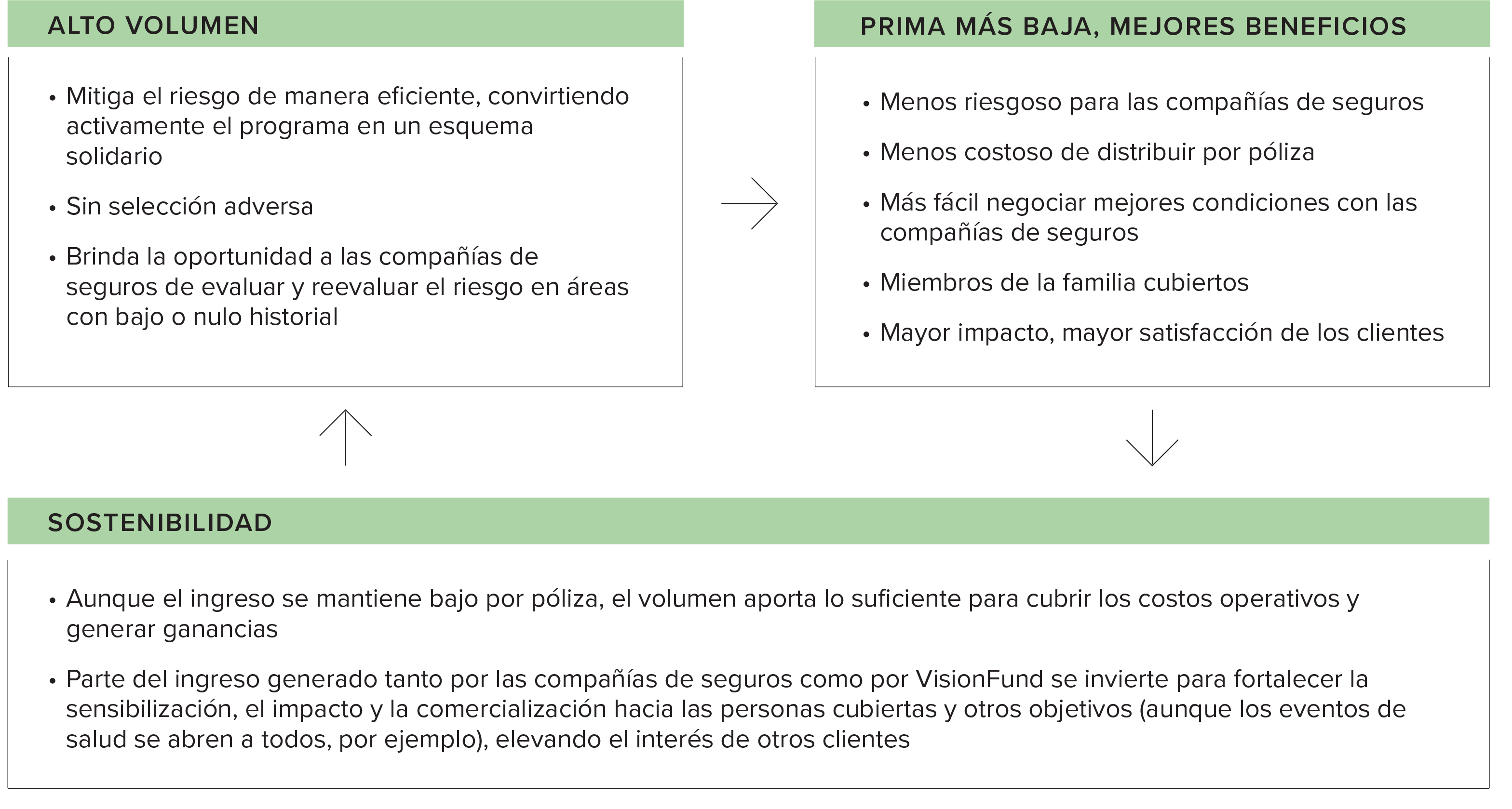 Gráfico que muestra el modelo de seguro integrado de VFI.